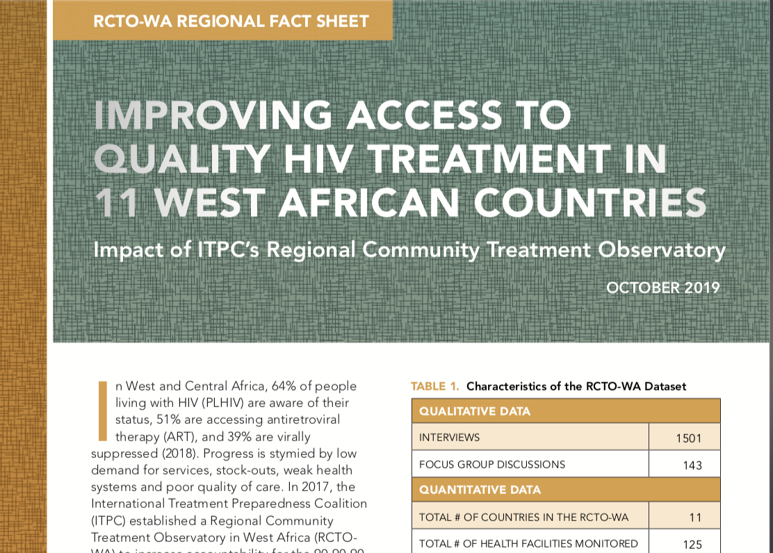 Regional Community Treatment Observatory Factsheet (October 2019)